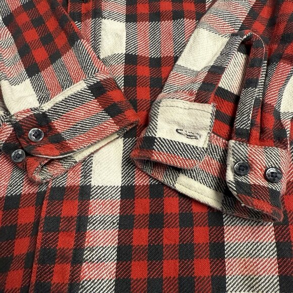 Vintage St Johns Bay Big Mac Flannel Shirt Mens L Tall 22x30 Red Cotton USA - Picture 4 of 9